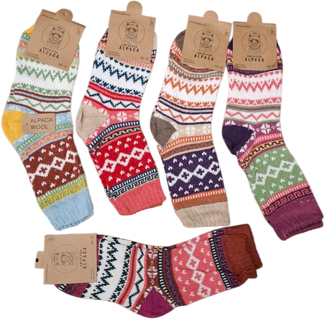 L-C7.2 JN25-8215 Pair of Woolen Socks Size 36-41 - Mixed Colors - 1pc