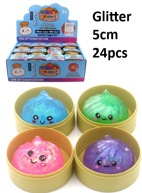 Q-A7.1 TIY2610-055 Squishy Dumpling 5cm Glitter - 24pcs