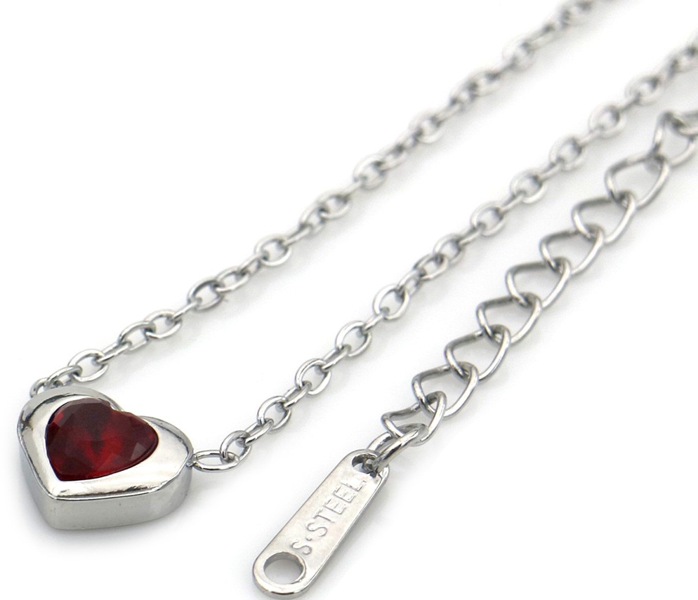 F-D6.3 N1141-002S-2  S. Steel Necklace Heart 40-45cm