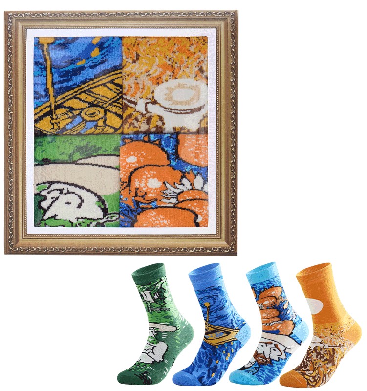 Q-G8.1 SOCKS2626-016 Giftset Socks Art - 4 Pairs