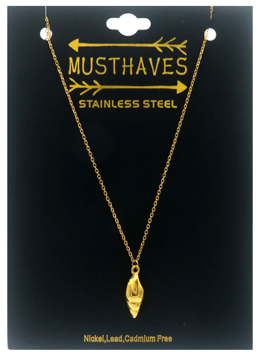 A-D16.3 N2556-004G-4 Long S. Steel Necklace Shell 70-75cm