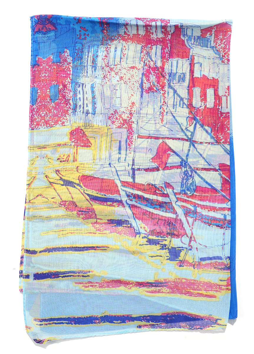 G-F24.1 SCARF2480-007-5 Summer Scarf Extra Thin 150x50cm