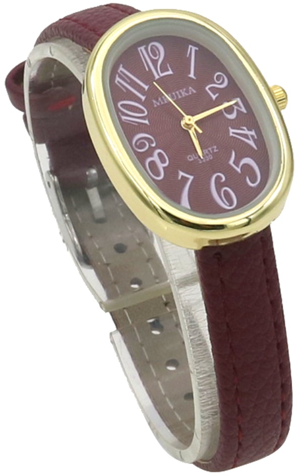 A-B6.4 W001-033-8 Quartz Watch PU Strap 36x22mm Red