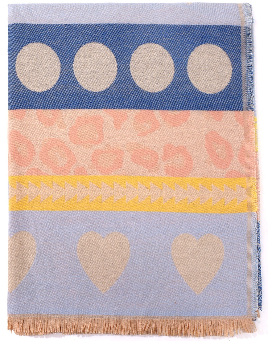 Q-B7.2 SCARF1008-001-1 Scarf Leopard - Hearts 180x70cm Q-B7.2 SCARF1008-001-1 Scarf Leopard - Hearts 180x70cm