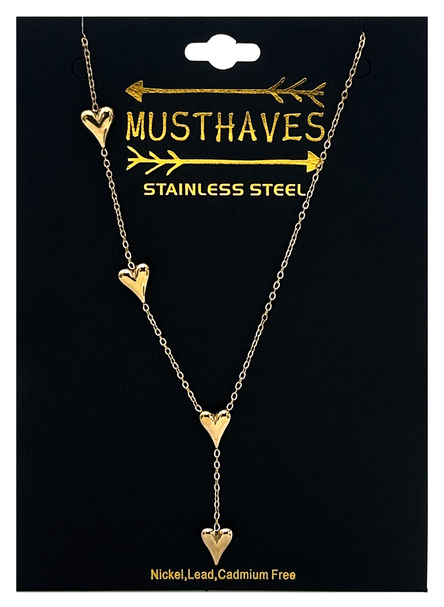 E-D4.3  N1131-017G S. Steel Necklace Hearts 40-45cm