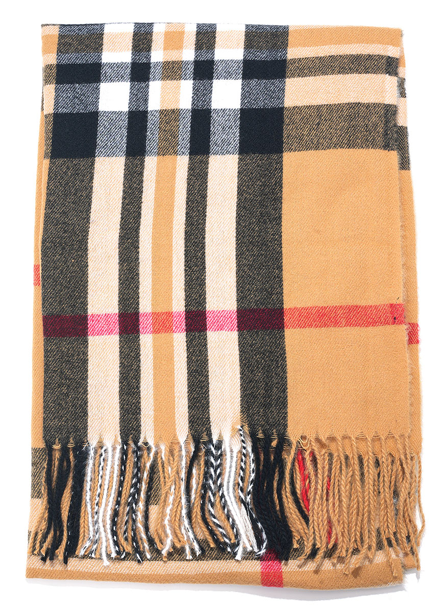 G-F26.1  SCARF705-199-2 Scarf Soft Checkered 180x70cm