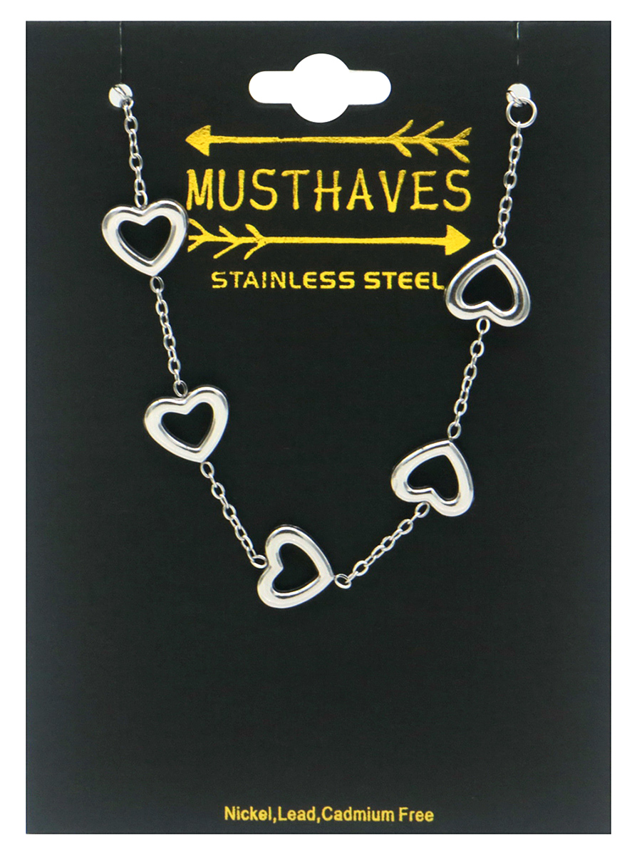 C-B18.4 B2583-008S S. Steel Bracelet Hearts 16-21cm