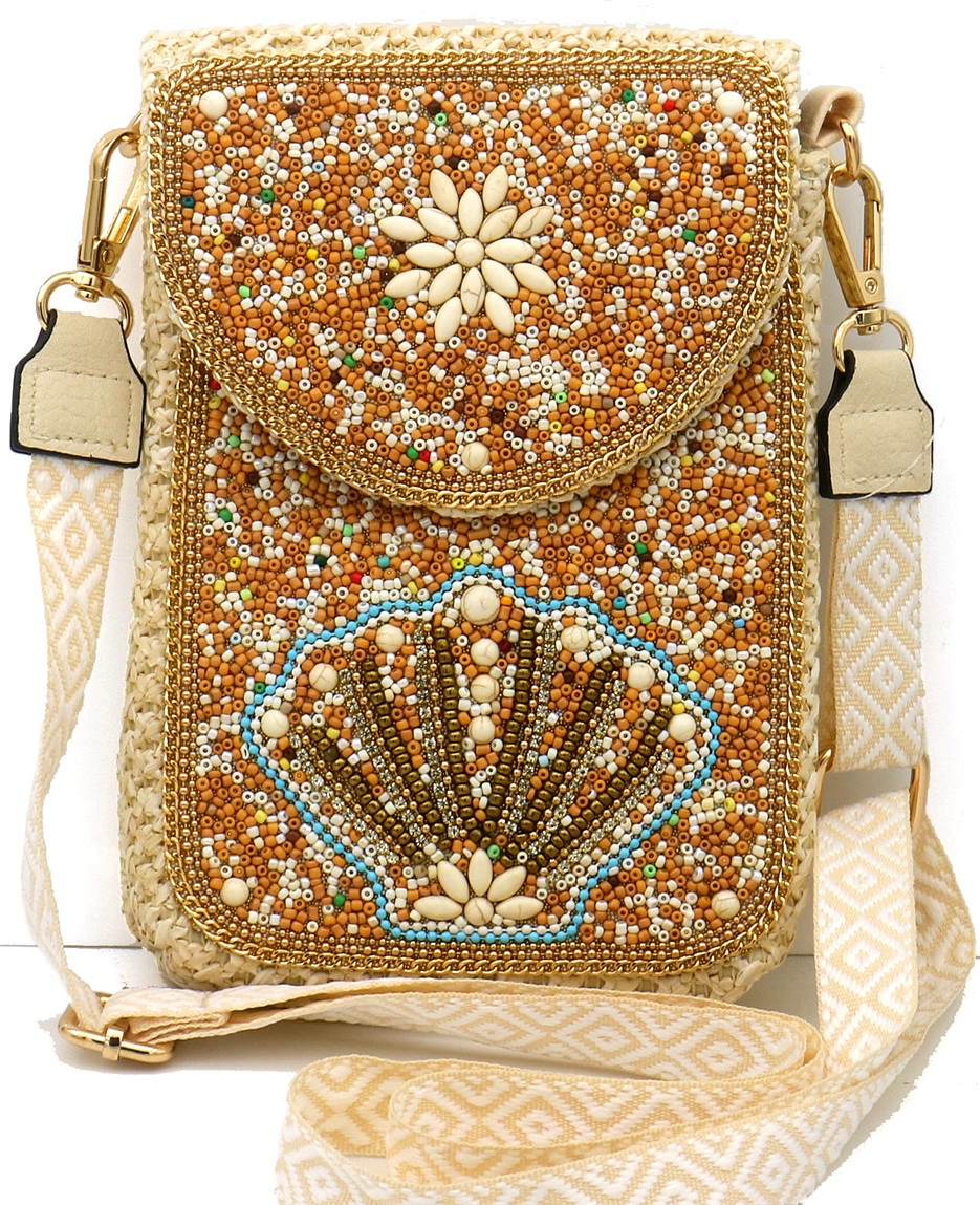 T-E6.1 BAG1123-001-4 Shoulder Bag Beads 20x15cm