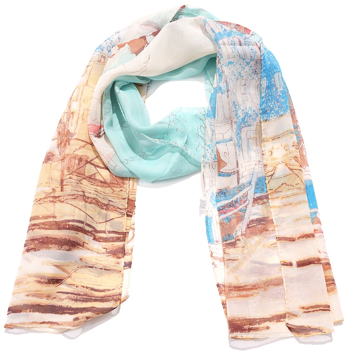 H-F14.2 SCARF2480-007-4 Summer Scarf Extra Thin 150x50cm