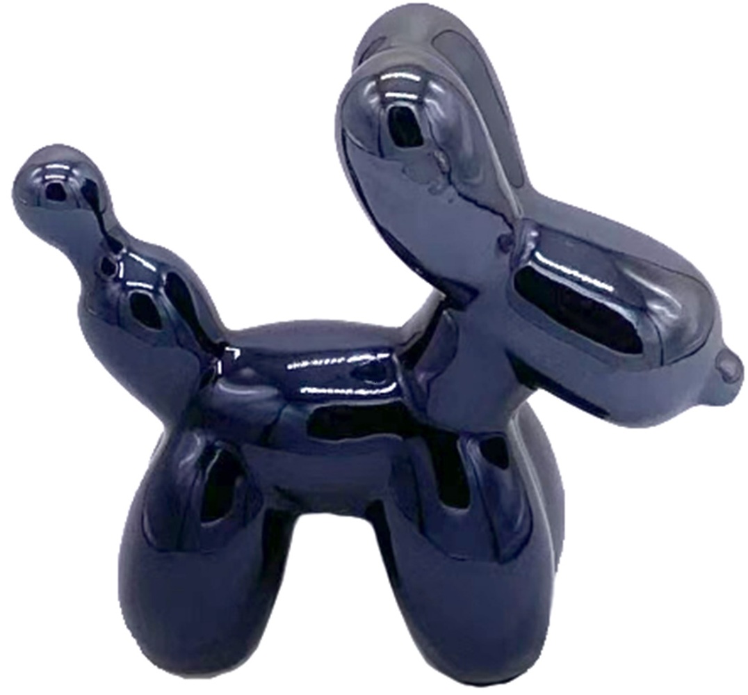 Q-I8.2 DC1048-003-7 Ceramic Dog 14x16cm Dark Grey