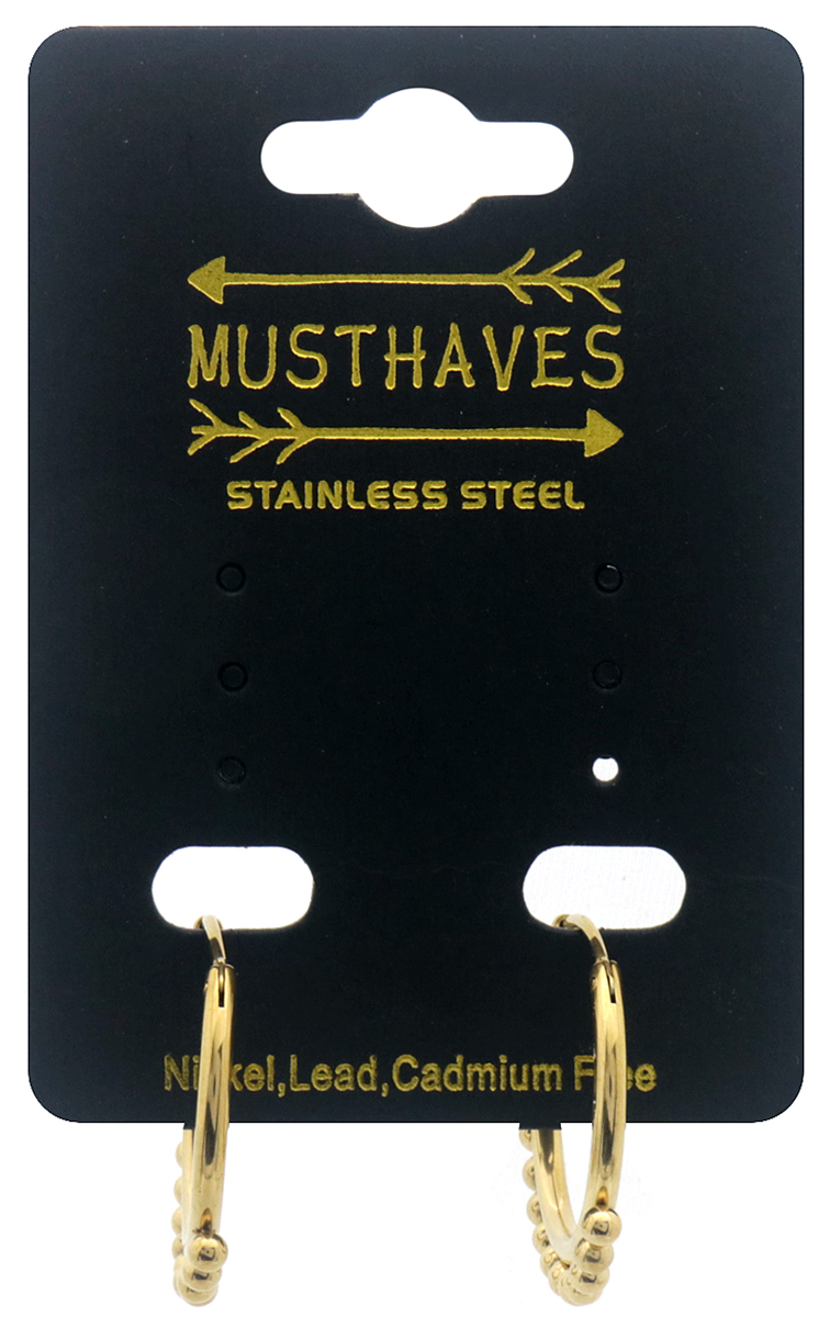 H-A20.4 E074-036G S. Steel Earrings 2.2cm