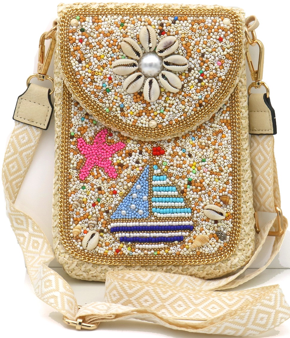 T-J7.2 BAG1123-001-1 Shoulder Bag Beads 20x15cm