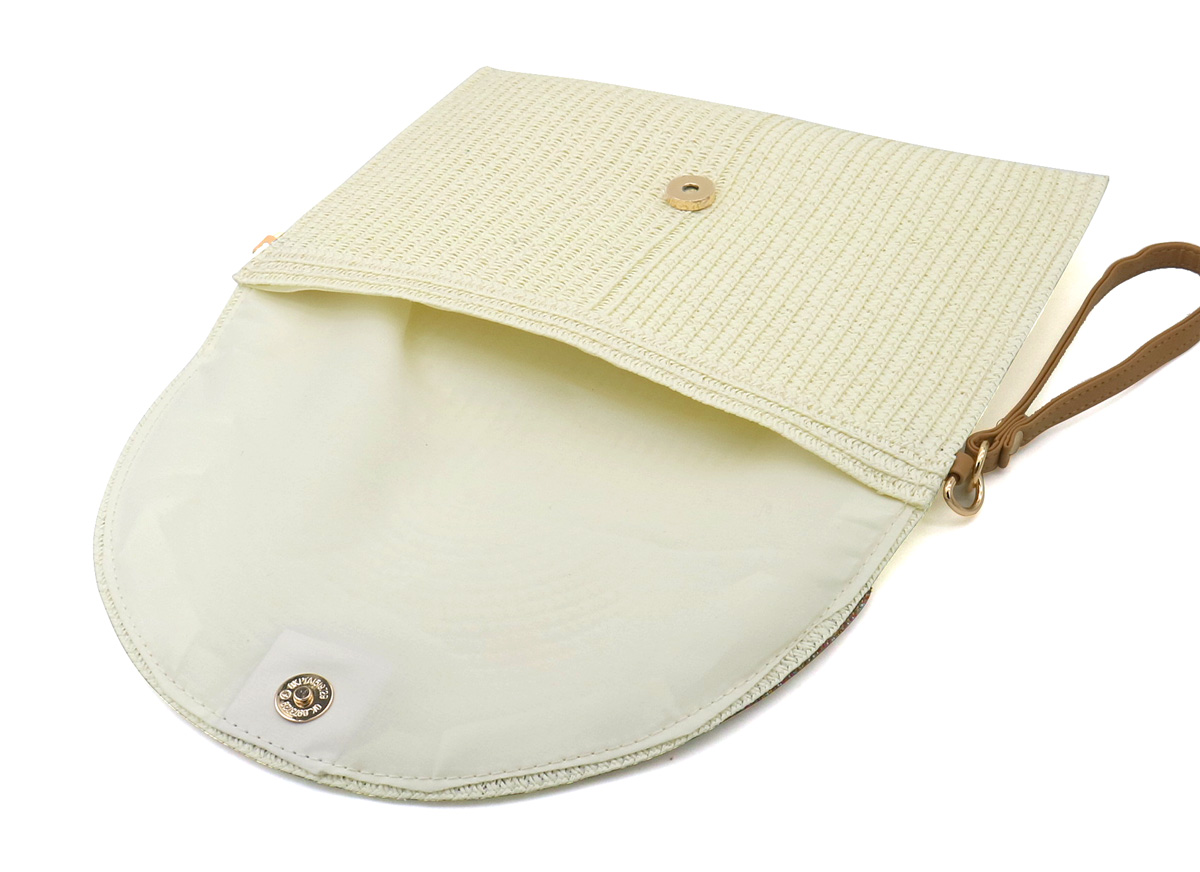 T-A8.2  BAG1123-003 Woven Clutch with Beads 27.5x20cm