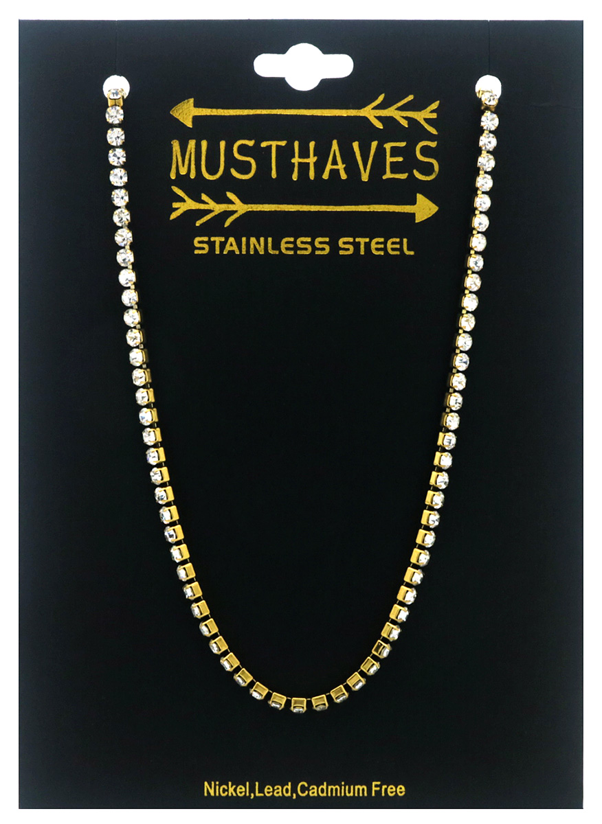 H-F11.1 N091-123G S. Steel Necklace Crystals