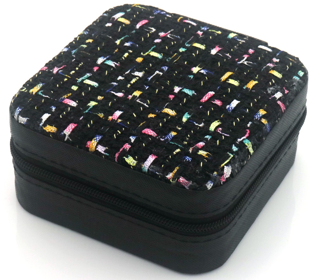 L-E3.2 PK954-001-3 PU Travel Case Jewelry Box 10x10x5cm
