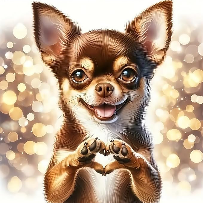 K-B2.2 DP2545073 Diamond Painting -Canvas 30x20cm - Painting 25x15cm Chihuahua