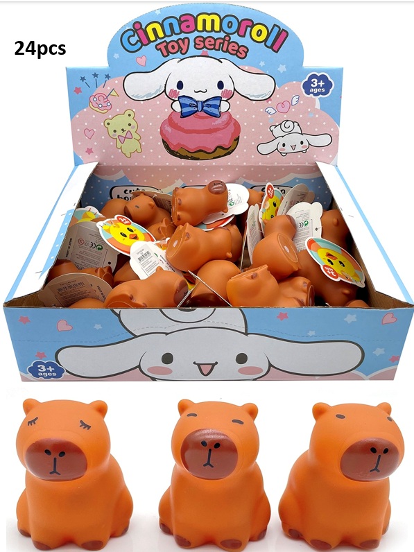 Y-A2.3  TOY1150-003 Rubber Capybara 6cm - 24pcs in Display