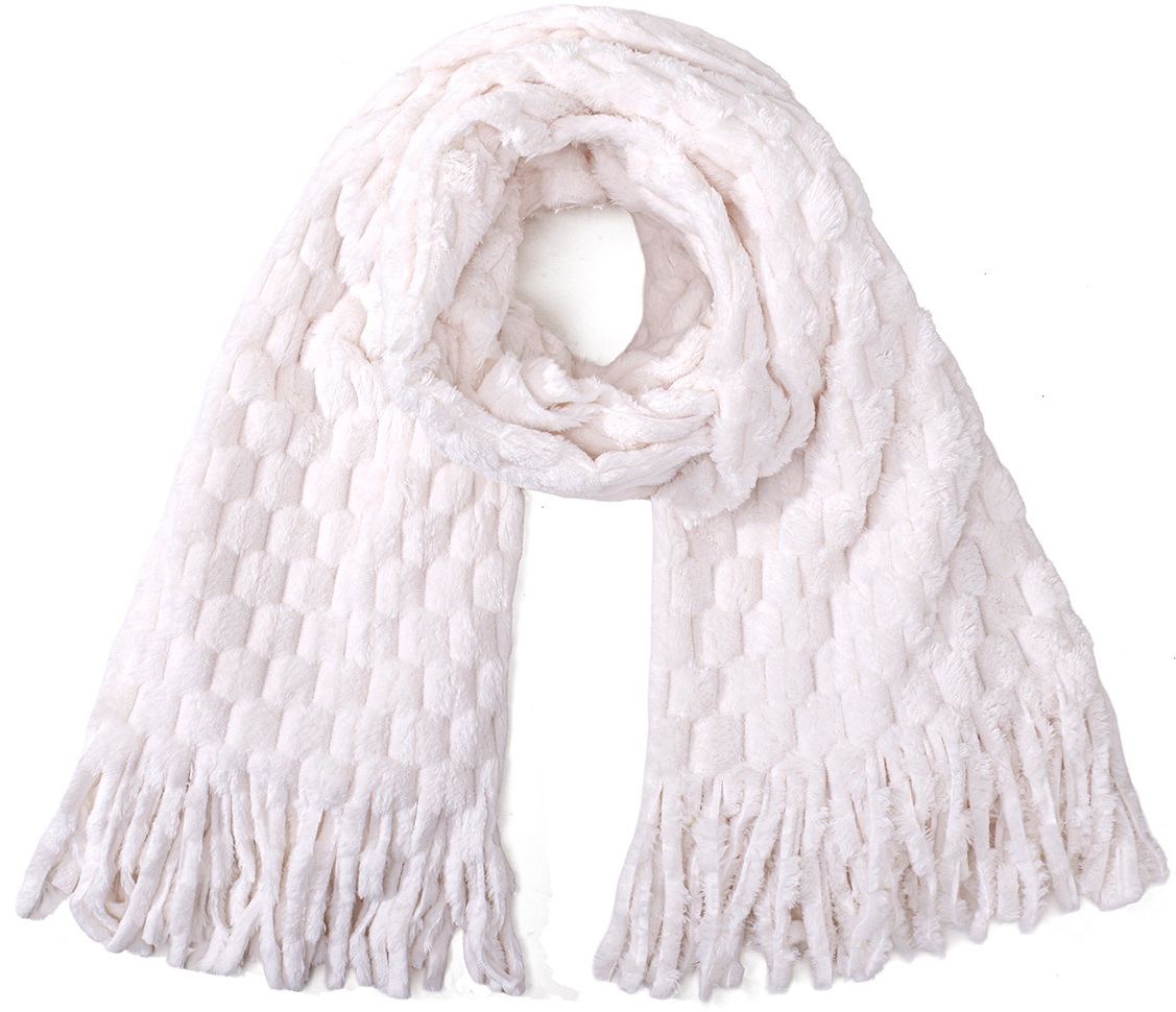 R-E3.2 SCARF1006-001-2 Soft Winter Scarf 180x60cm White R-E3.2 SCARF1006-001-2 Soft Winter Scarf 180x60cm White