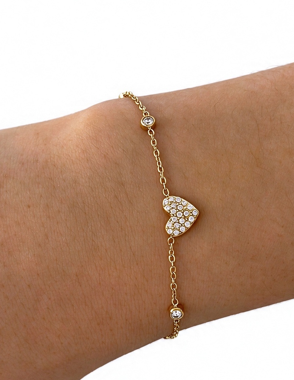 A-A22.3 B2616-008G S. Steel Bracelet Heart 16-21cm
