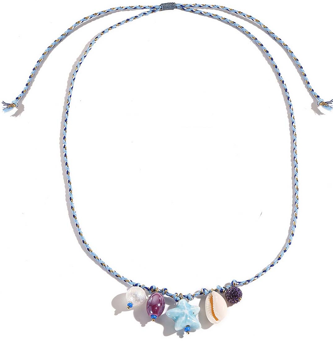 H-E11.2 N2540-007-2 Fashion Rope Necklace - Charms