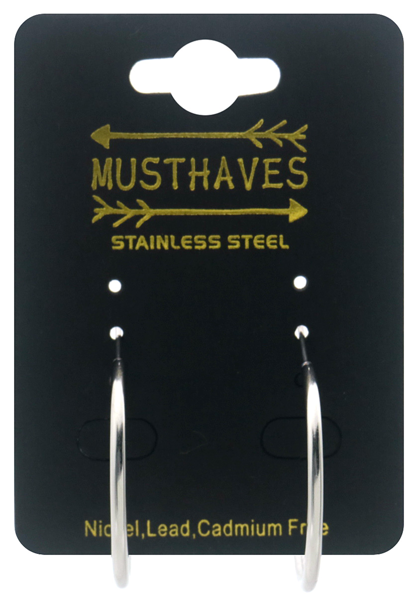 B-F3.3 E926-007S S. Steel Earrings Creoles 30mm