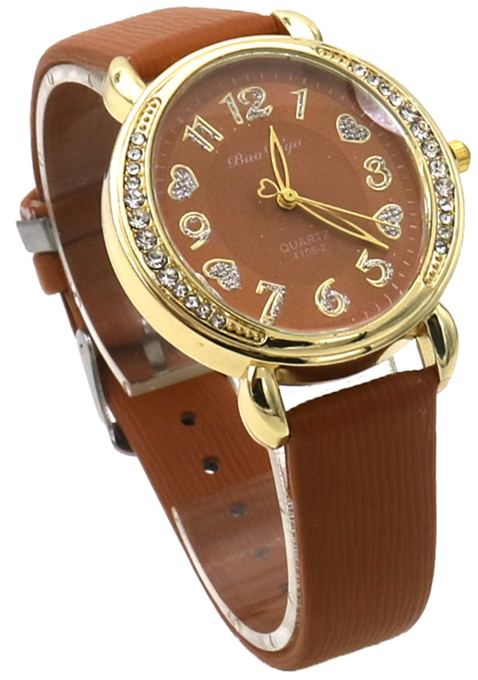 C-C18.4 W001-016-4 Quartz Watch PU Strap 36mm Brown