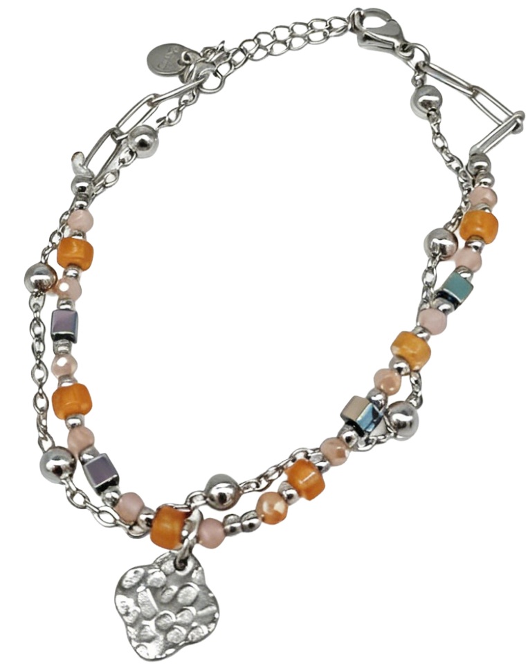 H-A17.3 B25106-041S S. Steel Bracelet Layered 16-21cm