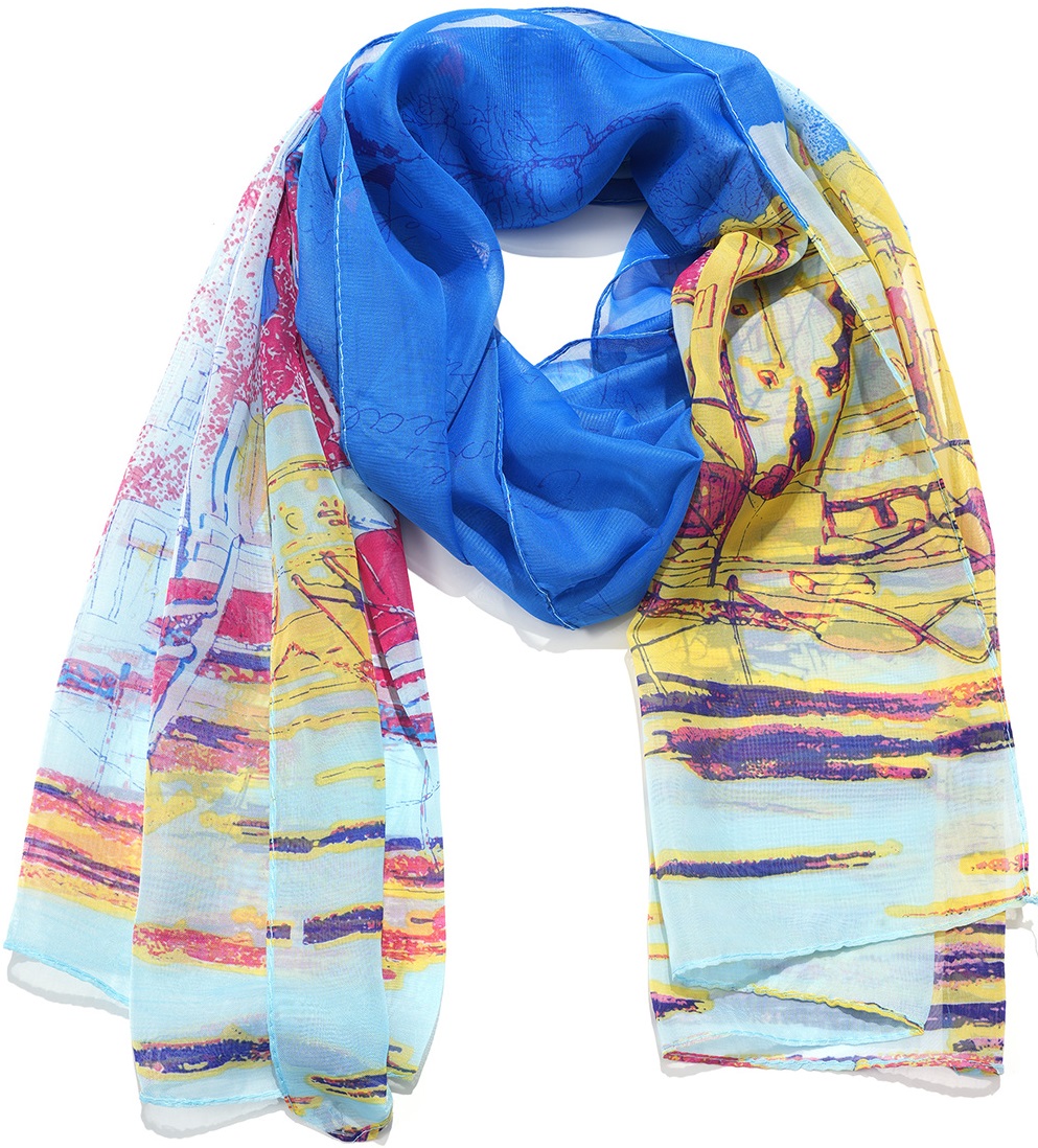 G-F24.1 SCARF2480-007-5 Summer Scarf Extra Thin 150x50cm