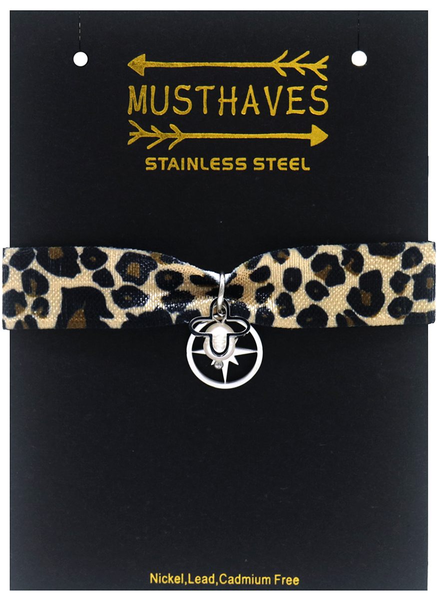 E-E10.1 B2275-007S S. Steel Bracelet Leopard Star