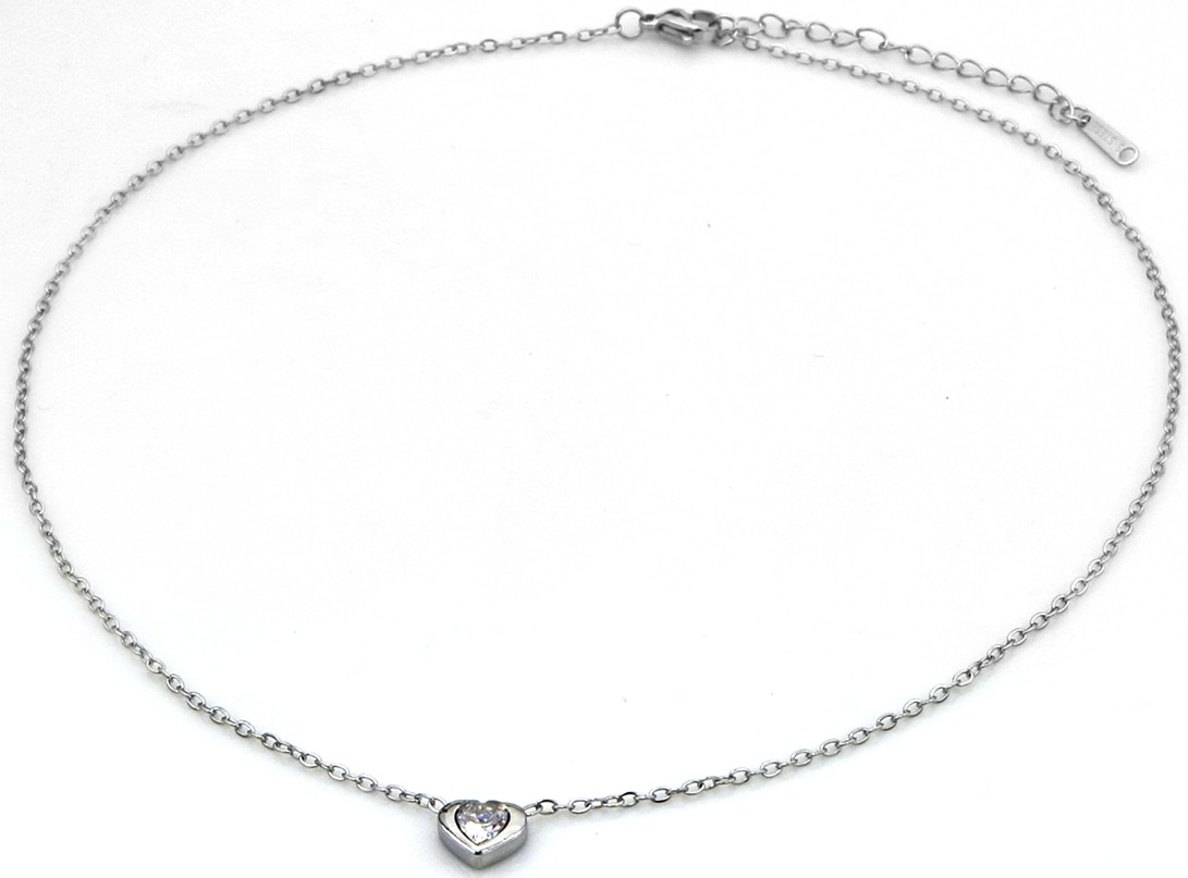 F-B6.3 N1141-002S-1 S. Steel Necklace Heart 40-45cm
