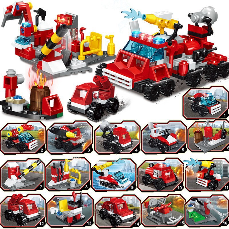 Y-A5.2 TOY2581-053 Building Blocks Firefighters - 16pcs in Display