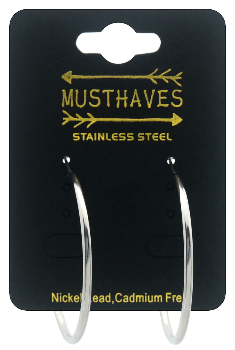 A-A16.2  E926-007S S. Steel Earrings Creoles 40mm