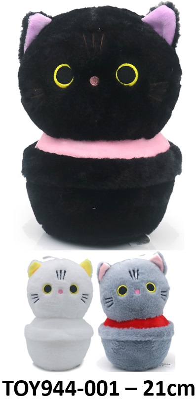 Y-F6.3 TOY944-001 Plush Cat 21cm - Mixed Designs - 1pc