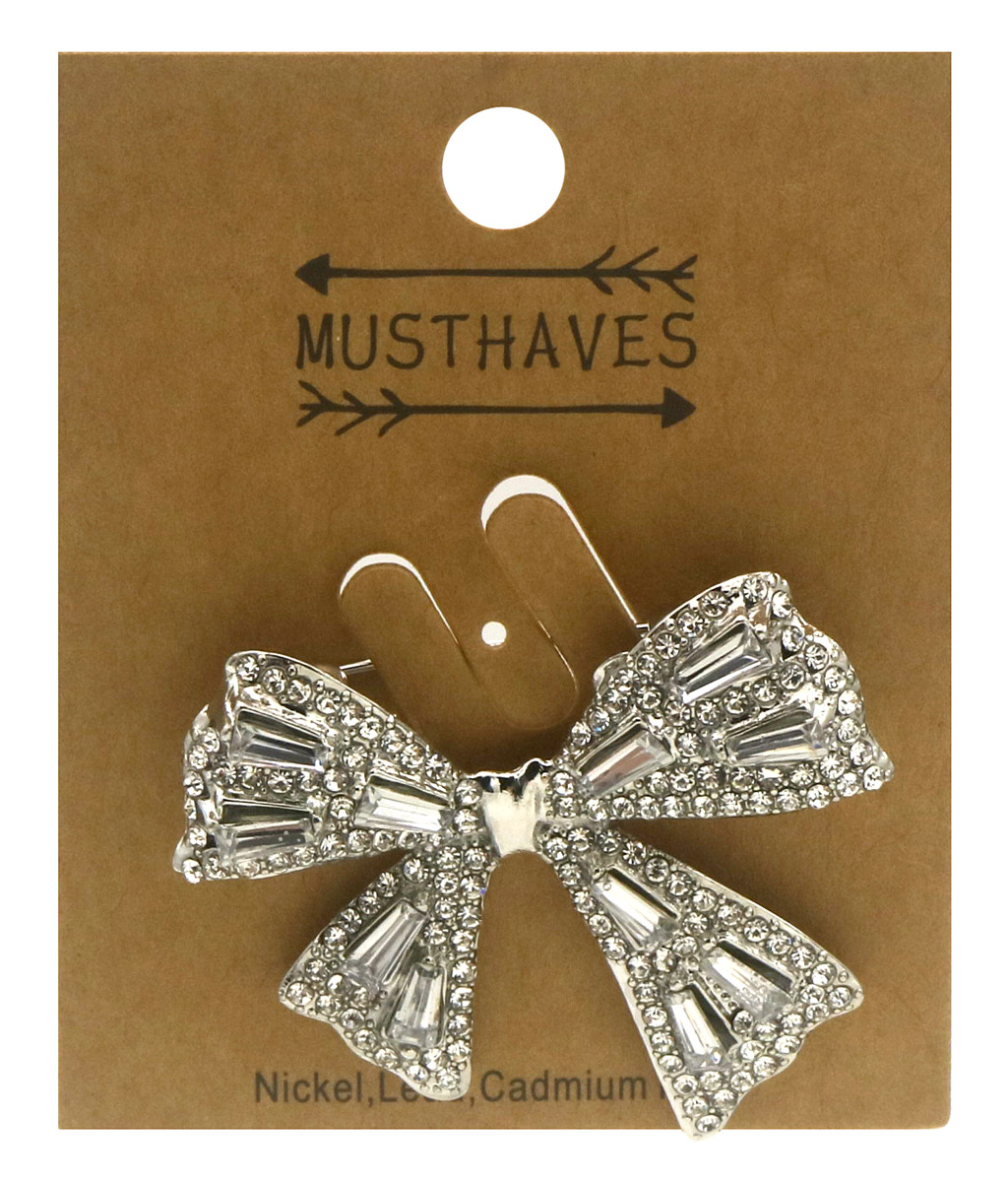 B-A2.2 P2605-121 Brooch Bow Crystals 4.5cm