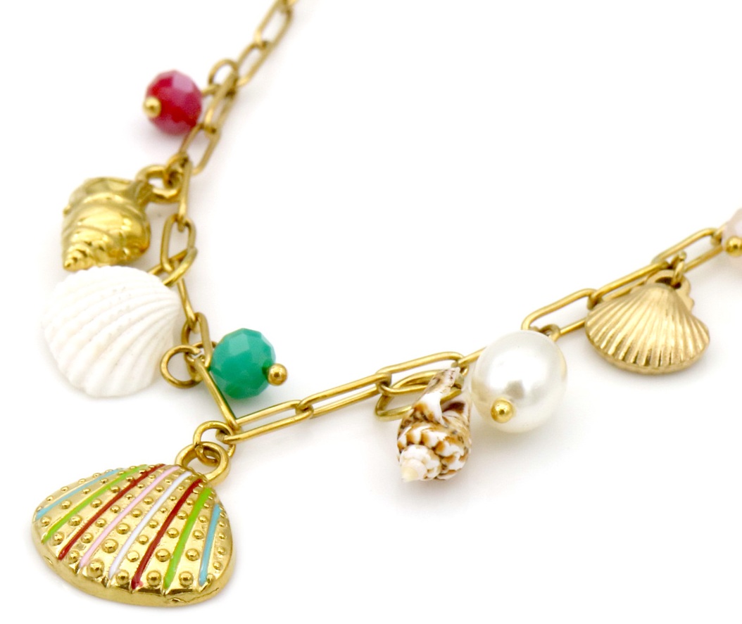 A-F11.2 N25106-028G S. Steel Necklace Shells 40-45cm