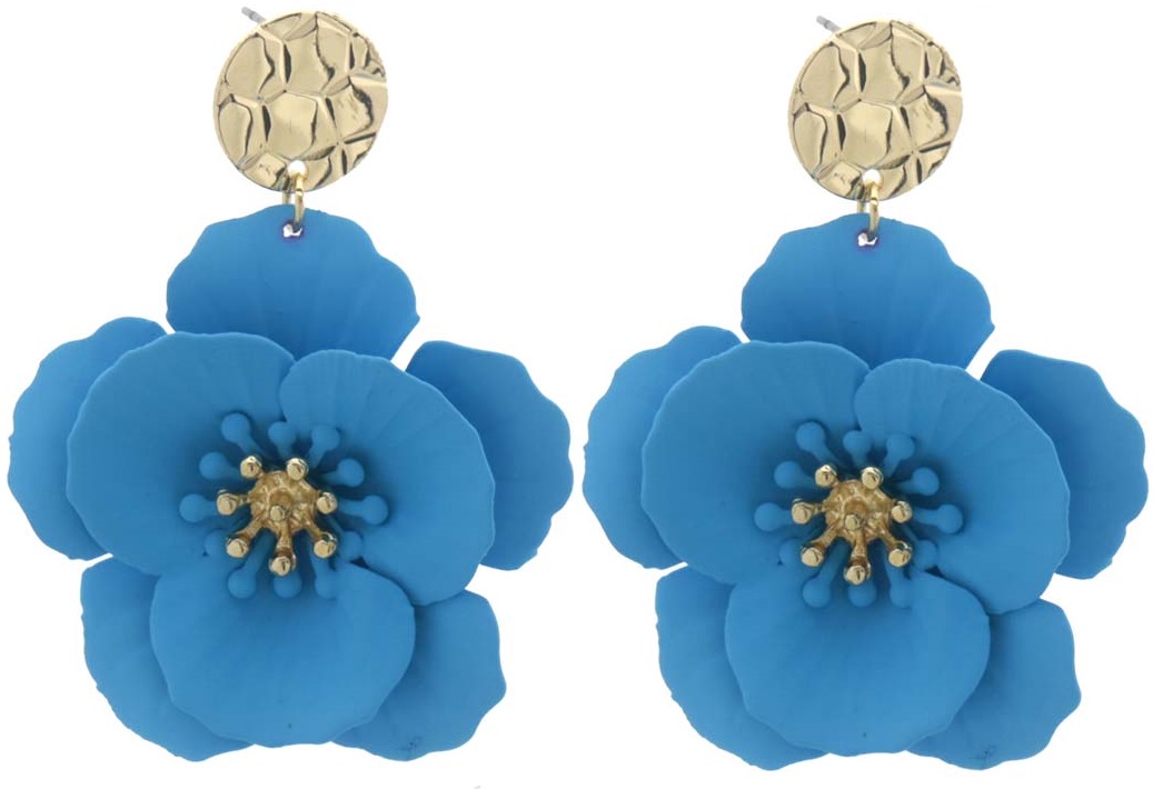 D-D4.3 E2522-103-2 Fashion Earrings Flower 5x3.5cm