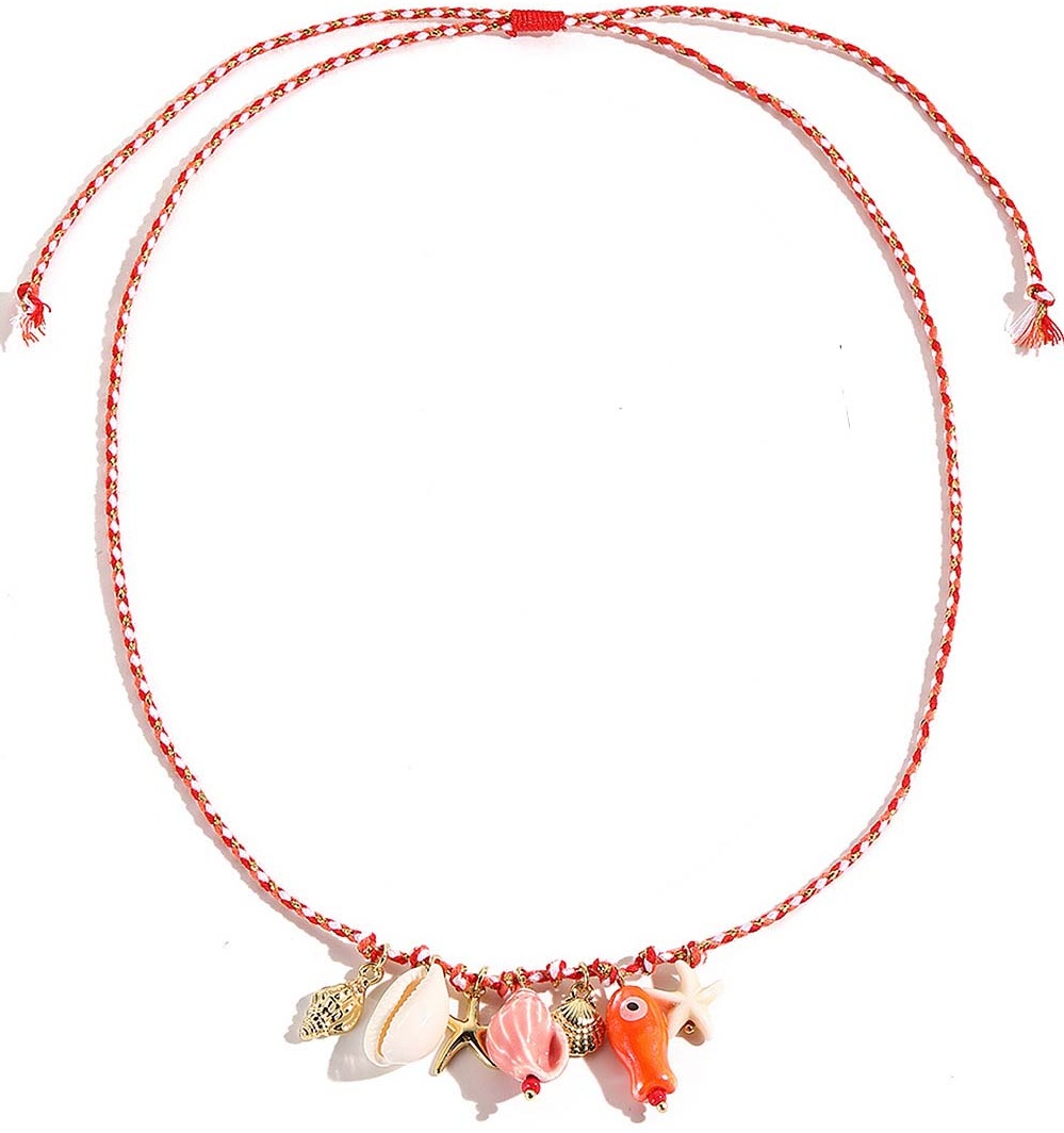 H-F10.1 N2540-007-4 Fashion Rope Necklace - Charms