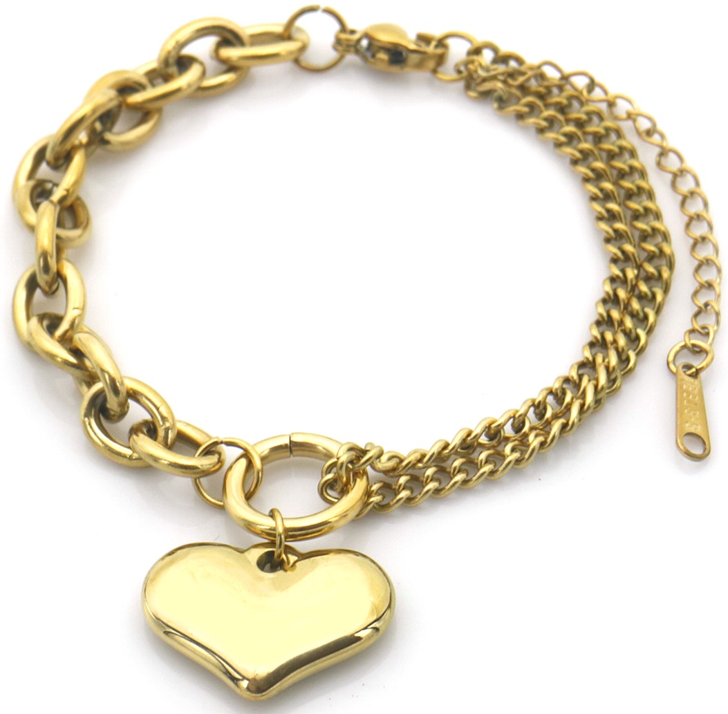 H-C4.1 B074-063G S. Stee Bracelet Heart