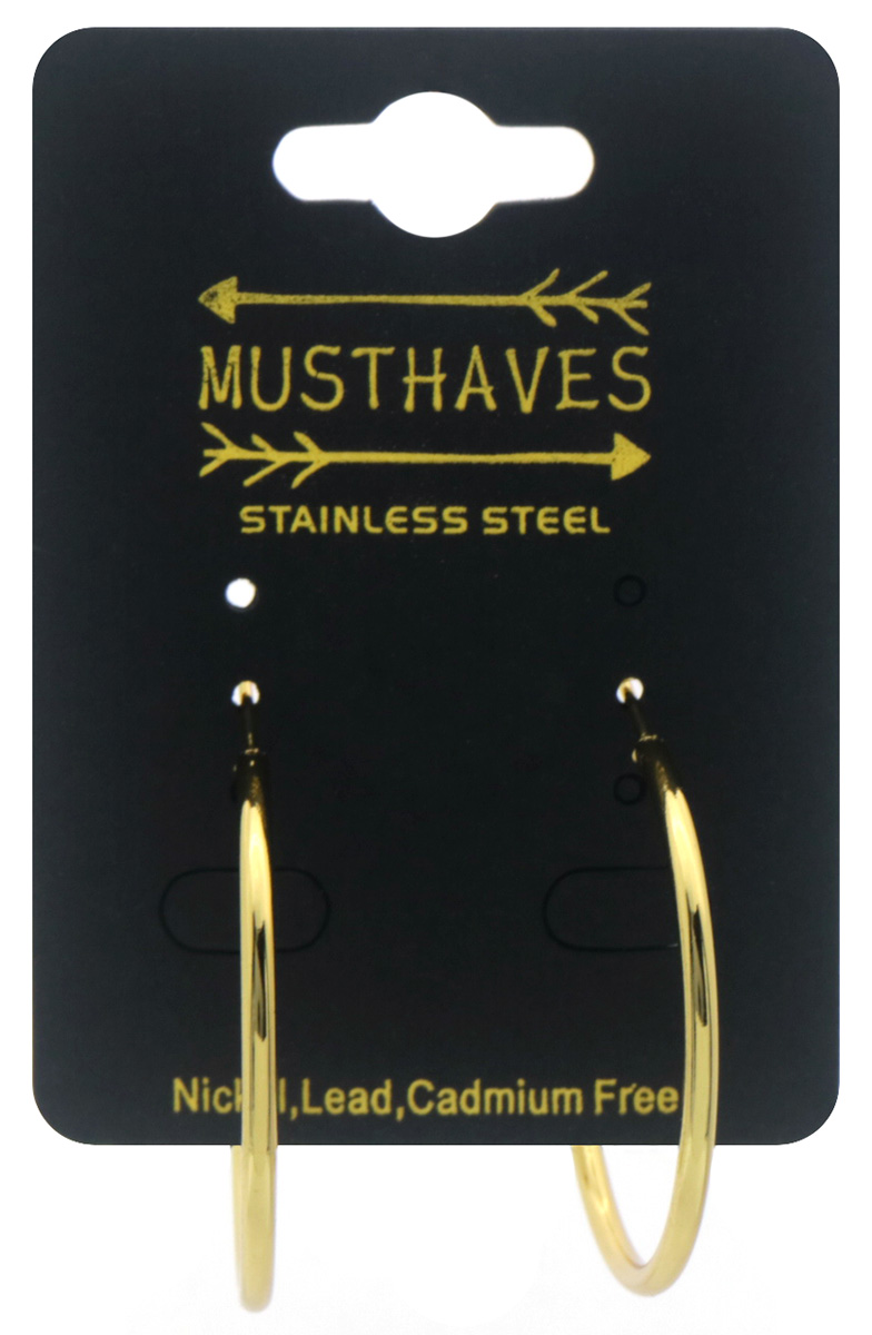 B-F21.2 E926-007G S. Steel Earrings Creoles 35mm
