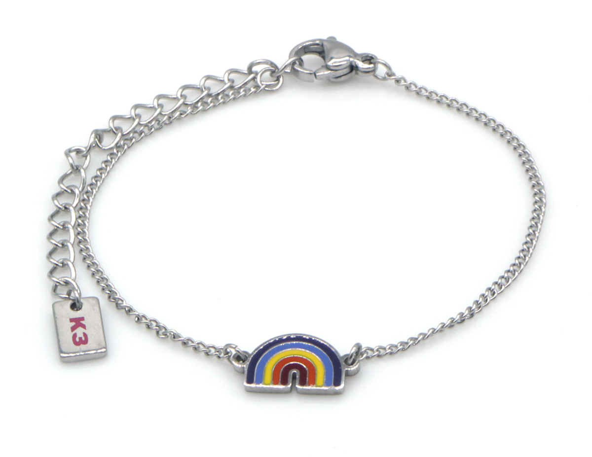 K3-RBB007 S. Steel Bracelet Rainbow