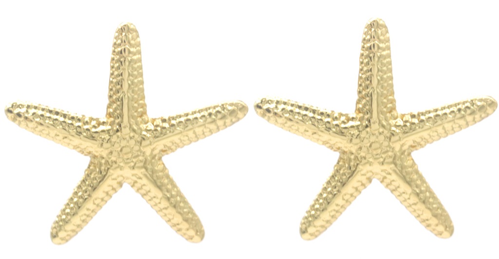 C-D19.4 E2567-029G S. Steel Earrings Starfish 3cm