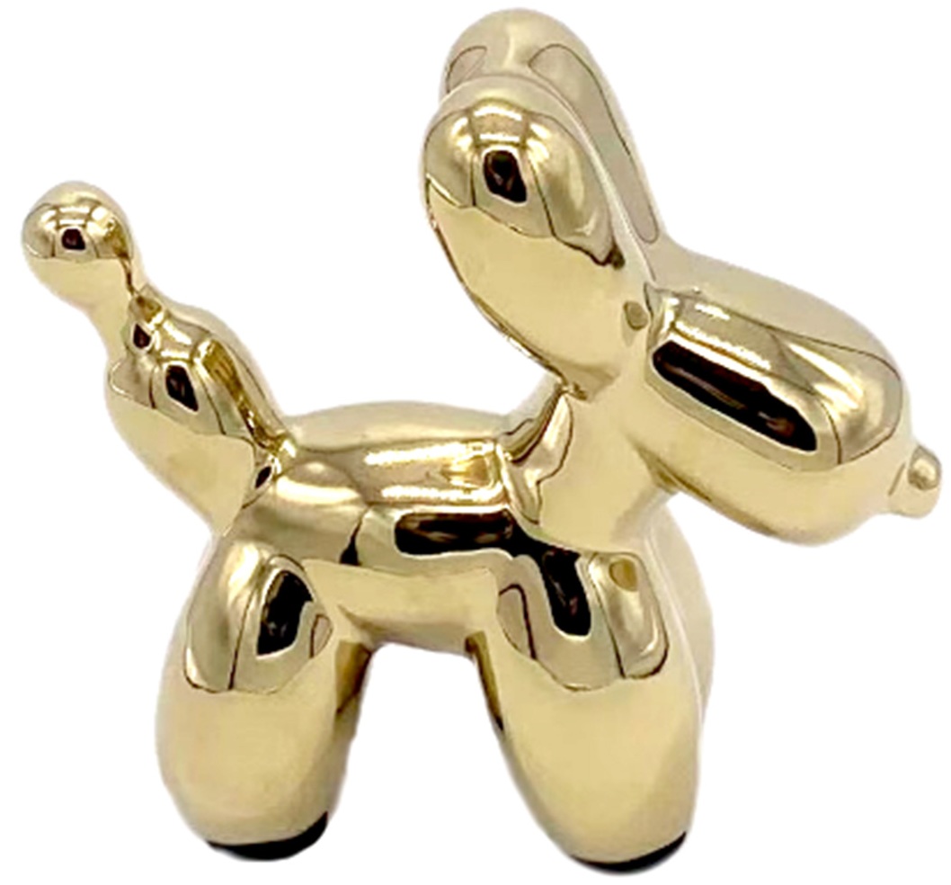 Q-B6.2  DC1048-003-1 Ceramic Dog 14x16cm Gold