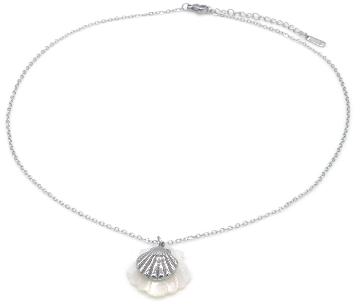 J-D7.1 N1033-005S S. Steel Necklace Shells 40-45cm