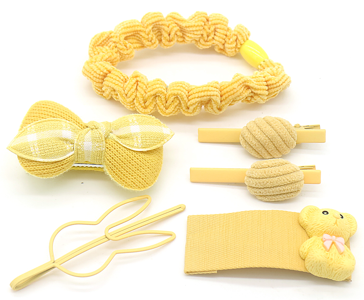 S-K8.2 H009-013B Kids Hair Fashion Set 6pcs Yellow