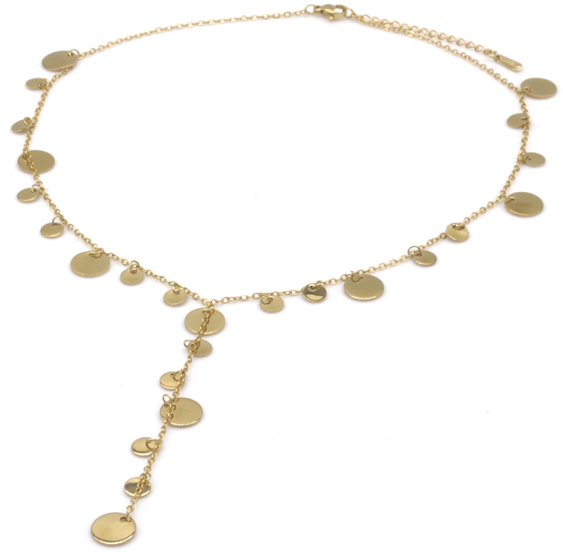 G-F22.2  N1033-007G S. Steel Necklace Coins 40-45cm