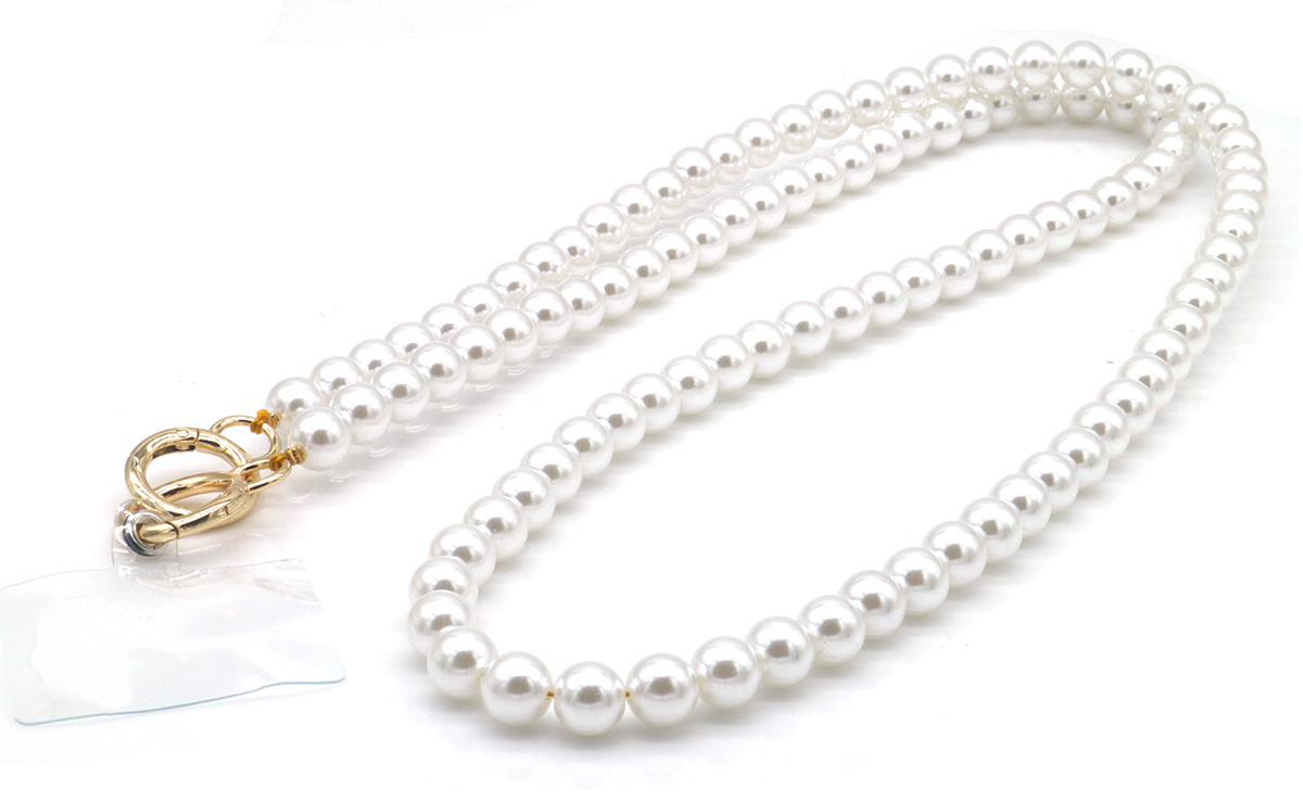 F-F14.1 KEY1027-002 Long Phone Cord Pearls 120cm