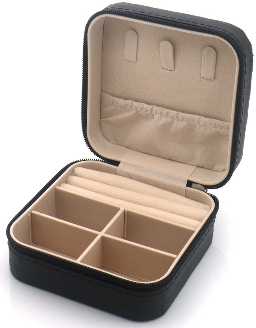 L-E3.2 PK954-001-3 PU Travel Case Jewelry Box 10x10x5cm