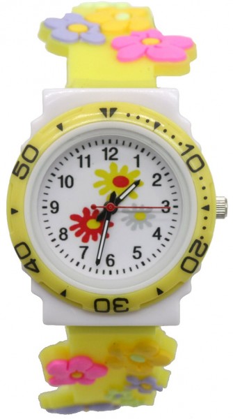 A-C7.2 W631-006 Kids Watch 32mm Flowers Yellow