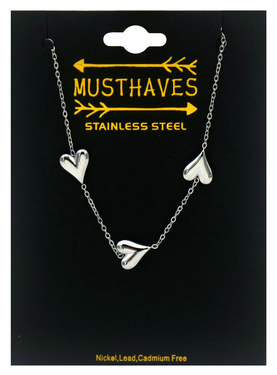 B-F19.2 B2616-008S S. Steel Bracelet Hearts 16-21cm