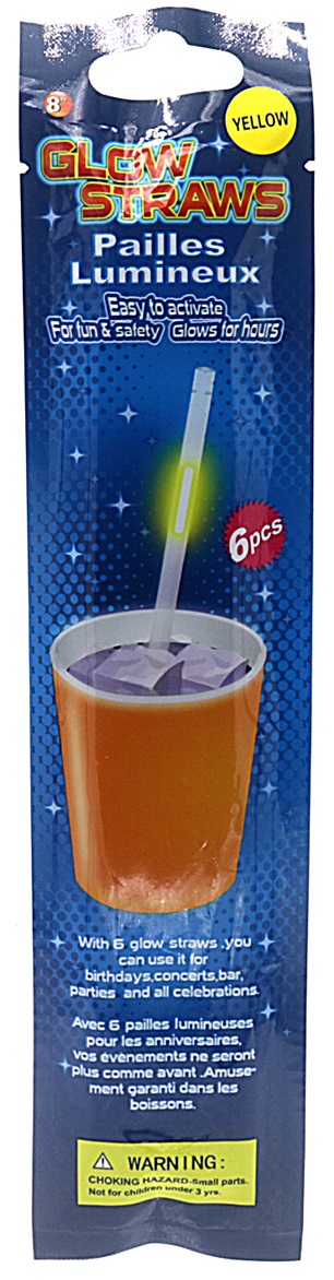 R-A7.1 LED950-004 Glow Stick Straws 6pcs - Mixed Colors